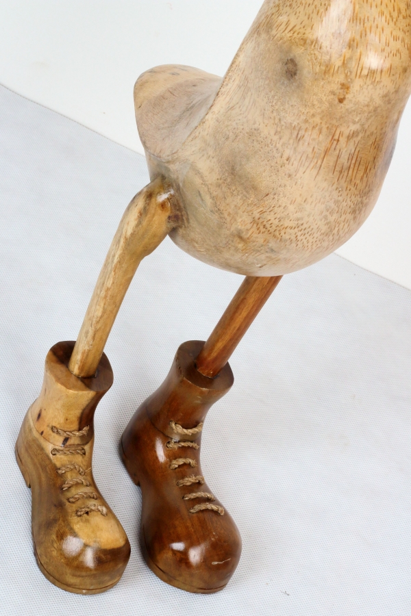 Drevená záhradná dekorácie kačica hladká lakovaná 65cm