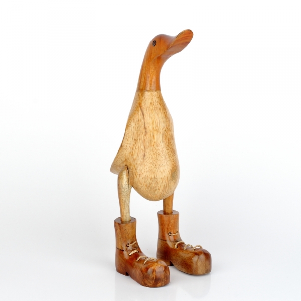 Drevená záhradná dekorácia kačica malá lakovaná 27cm