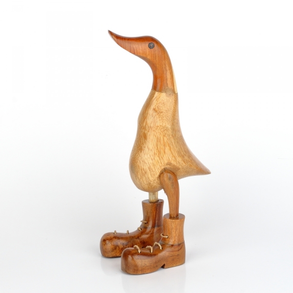 Drevená záhradná dekorácia kačica malá lakovaná 27cm