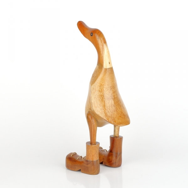 Drevená záhradná dekorácia kačica malá lakovaná 27cm