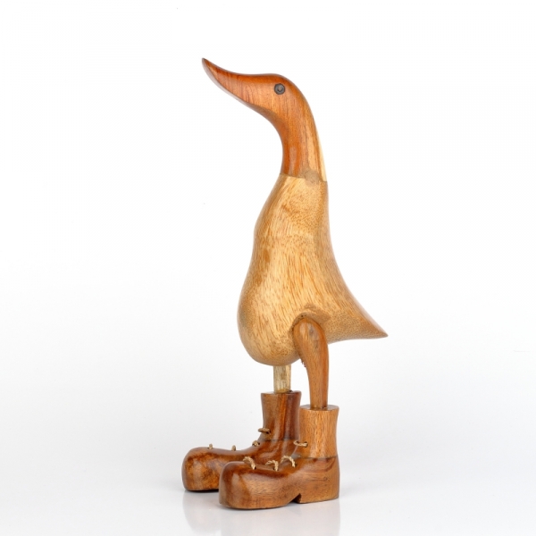 Drevená záhradná dekorácia kačica malá lakovaná 27cm