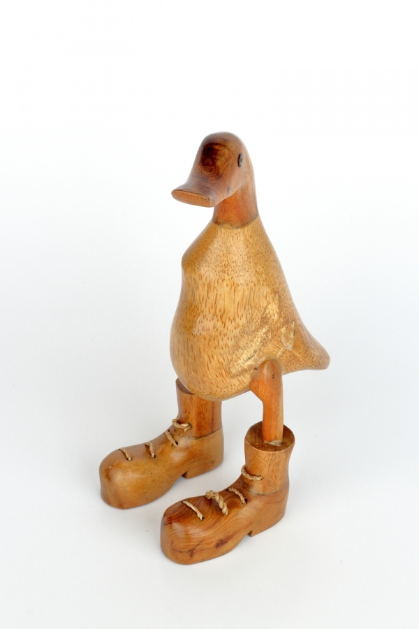 Drevená záhradná dekorácia kačica malá lakovaná (typ B) 25cm