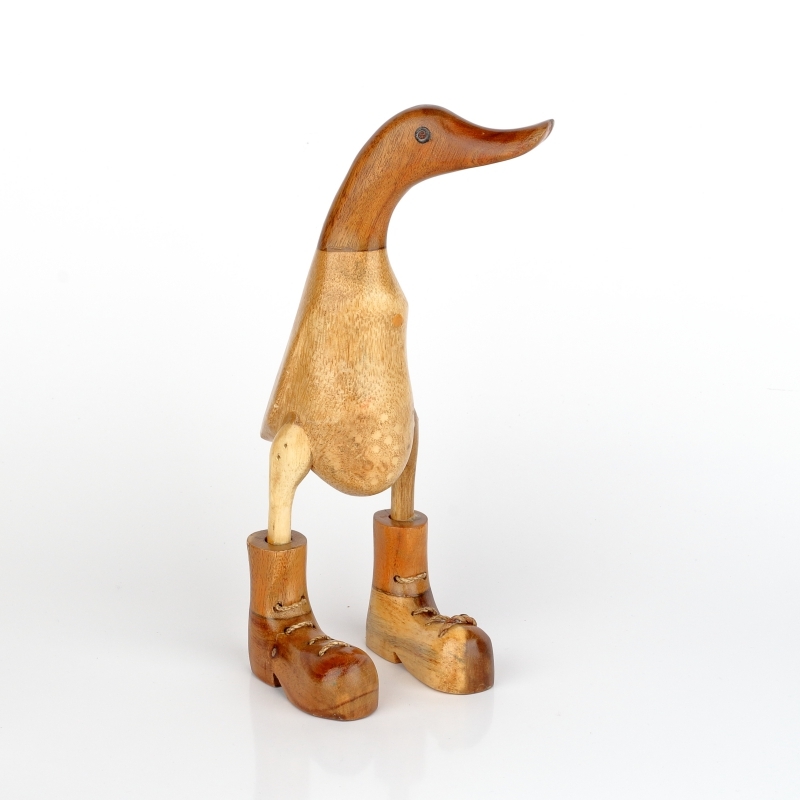 Drevená záhradná dekorácia kačica malá lakovaná (typ C) 25cm