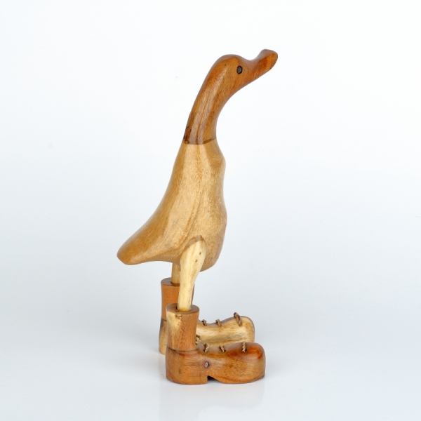 Drevená záhradná dekorácia kačica malá lakovaná (typ C) 25cm