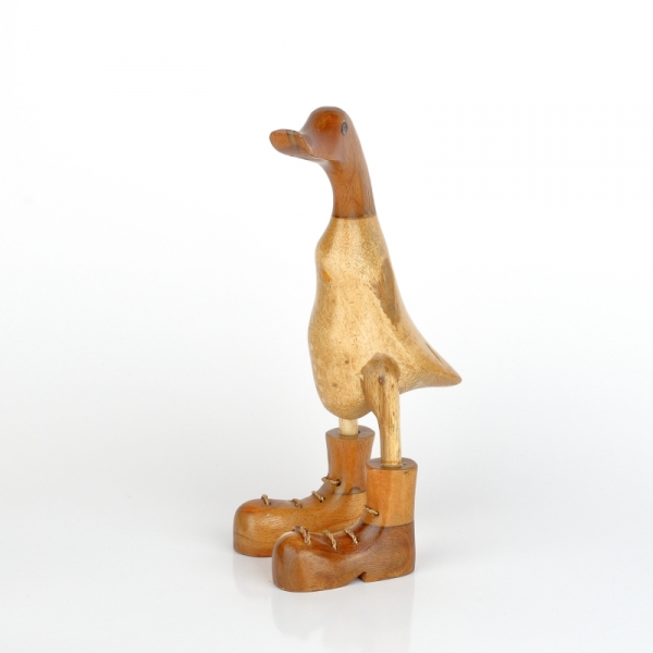 Drevená záhradná dekorácia kačica malá lakovaná (typ C) 25cm