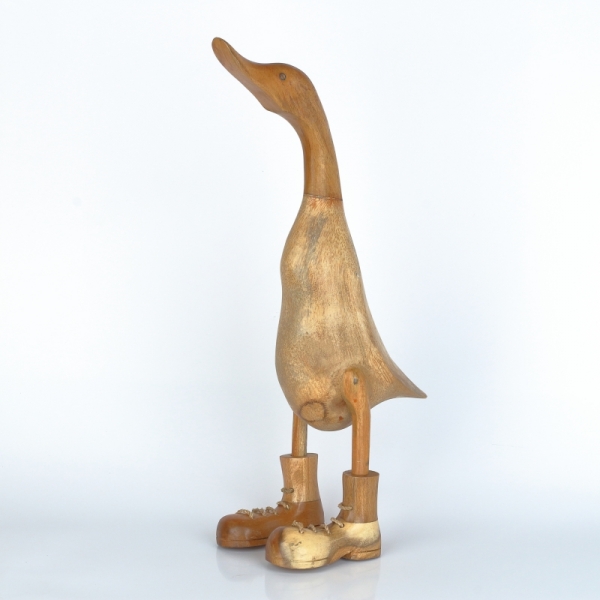 Drevená záhradná dekorácia kačica strednej lakovaná (typ A) 45cm