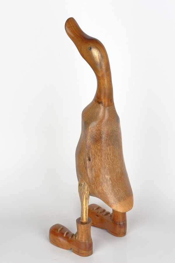 Drevená záhradná dekorácia kačica strednej lakovaná (typ B) 45cm