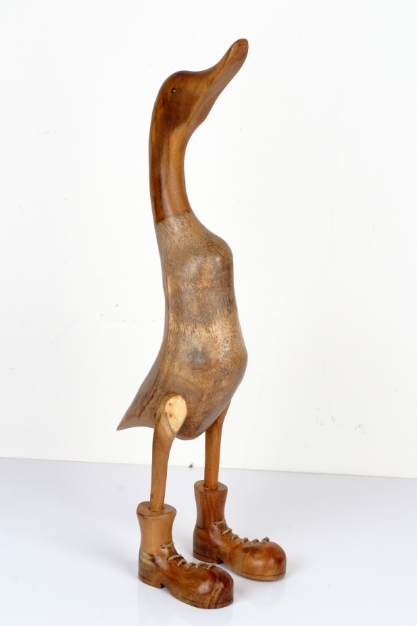 Drevená záhradná dekorácia kačica veľká lakovaná 68cm