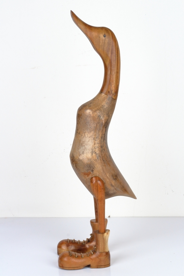 Drevená záhradná dekorácia kačica veľká lakovaná 68cm