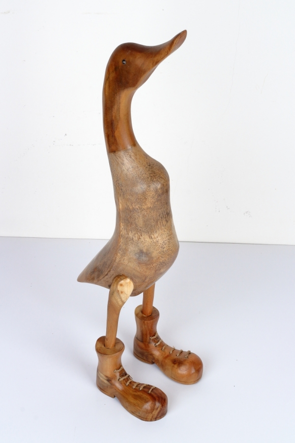 Drevená záhradná dekorácia kačica veľká lakovaná 68cm