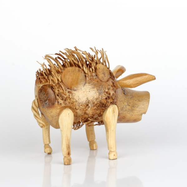 Drevená záhradná dekorácia prasa strapaté 17x15cm
