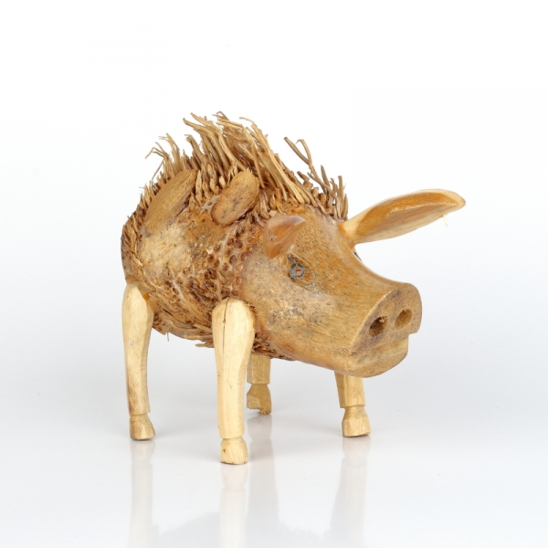 Drevená záhradná dekorácia prasa strapaté 17x15cm