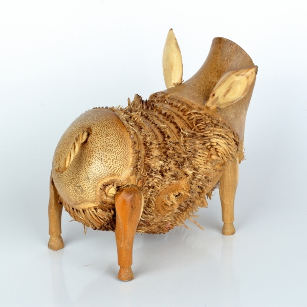 Drevená záhradná dekorácia prasa strapaté 25x15cm
