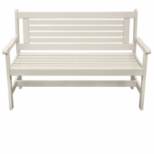 Drevená záhradná lavice biela 129x89x59cm