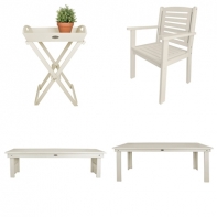 Drevená záhradná lavice biela 129x89x59cm