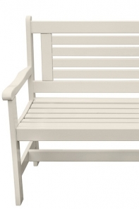 Drevená záhradná lavice biela 129x89x59cm