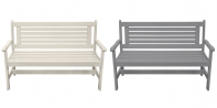 Drevená záhradná lavice biela 129x89x59cm