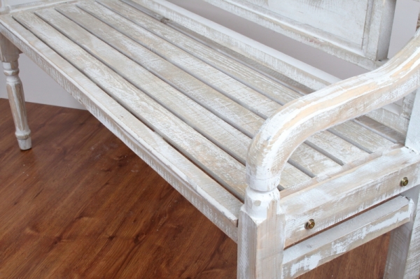 Drevená záhradné lavice hnedá s patinou 130x85x40cm