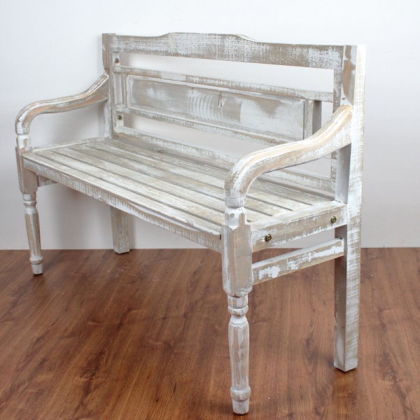 Drevená záhradné lavice hnedá s patinou 130x85x40cm