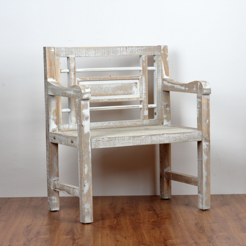 Drevená záhradná stolička hnedá s patinou 71×85×42cm