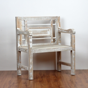 Drevená záhradná stolička hnedá s patinou 71×85×42cm