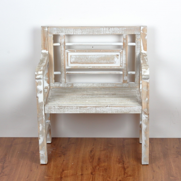 Drevená záhradná stolička hnedá s patinou 71×85×42cm