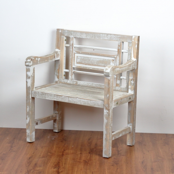 Drevená záhradná stolička hnedá s patinou 71×85×42cm