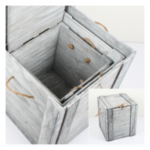 Drevené debničky s patinou sada 3ks 31/31 / 42cm