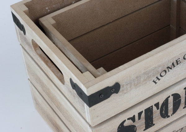 Drevené dekoračné debny STORAGE 2ks