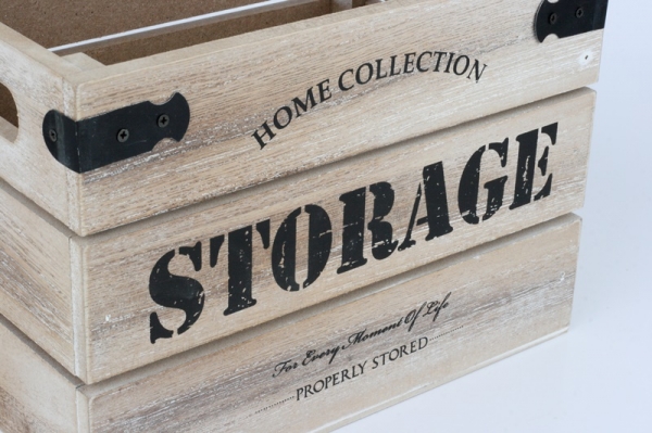 Drevené dekoračné debny STORAGE 2ks