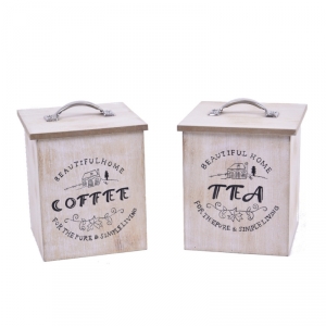 Drevené dózy na čaj a kávu Beautiful home