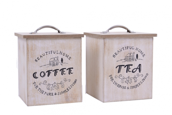 Drevené dózy na čaj a kávu Beautiful home