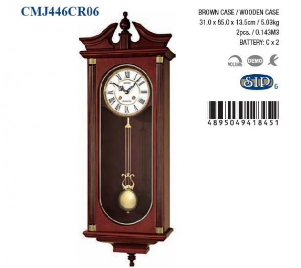 Drevené hodiny kyvadlové 31x13,5x85cm