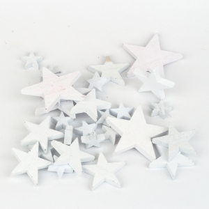 Drevené hviezdičky mix 30 ks