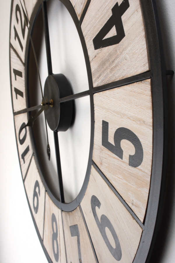 Drevené industriálnej hodiny 70cm