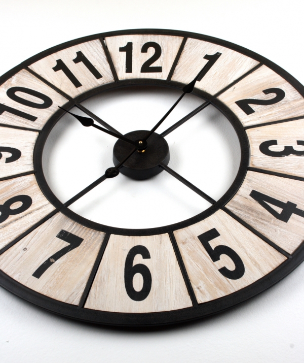 Drevené industriálnej hodiny 70cm