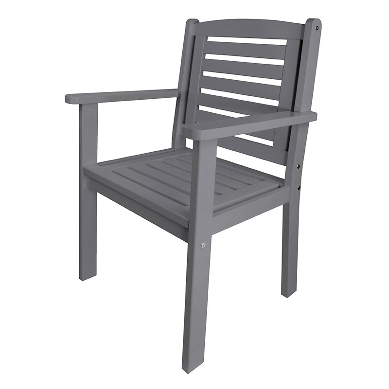 Drevené kreslo sivé 63x96x56cm