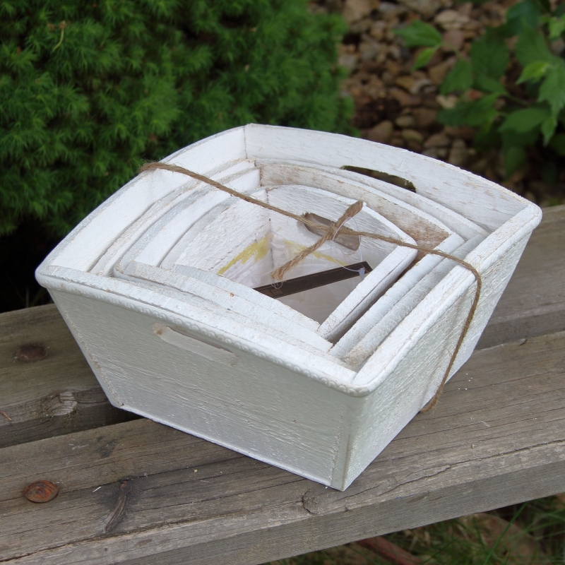 Drevené kvetináče sada 4 kusov 23x23cm