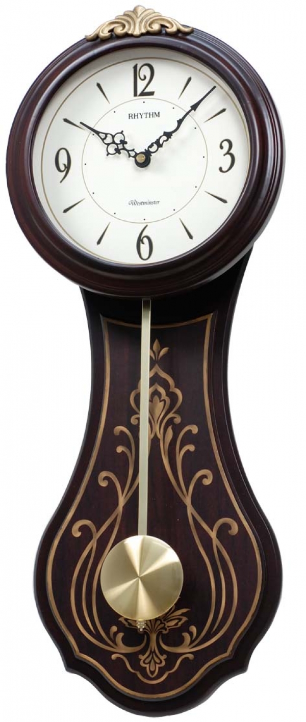 Drevené nástenné hodiny s kyvadlom