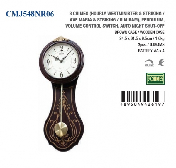 Drevené nástenné hodiny s kyvadlom