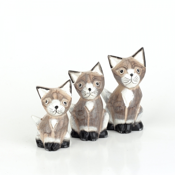 Drevené sošky mačky 9,10,11cm