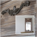 Drevené zrkadlo s patinou a ornamentom 121cm