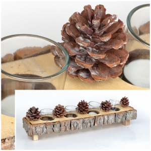 Drevený adventný svietnik 47,5x11,5x7cm