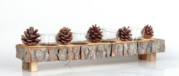 Drevený adventný svietnik 47,5x11,5x7cm