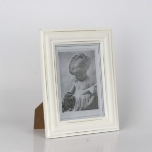 Dřevěný bílý fotorámeček s patinou 24x19,5cm