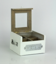 Drevený box na čaj 15,5x14x10cm