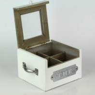 Drevený box na čaj 15,5x14x10cm