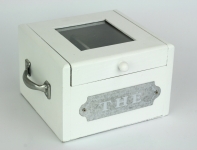 Drevený box na čaj 15,5x14x10cm