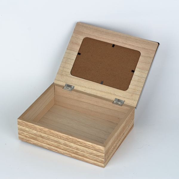 Drevený box s fotorámček 22x17cm