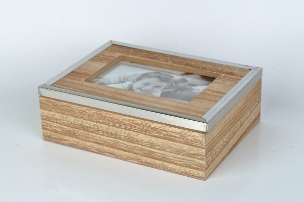 Drevený box s fotorámček 22x17cm